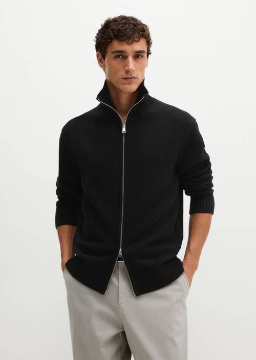 Relaxed-fit cardigan Black in front view
