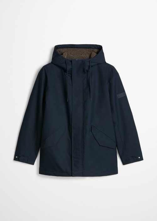 Regular-Fit Hooded Parka — Dark Navy