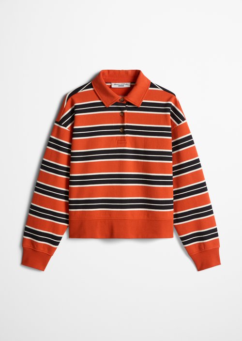 Relaxed-Fit Polo Sweatshirt — Medium Grey