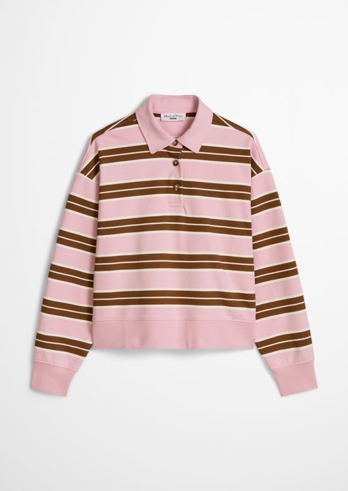 Relaxed-Fit Polo Sweatshirt — Light Pink