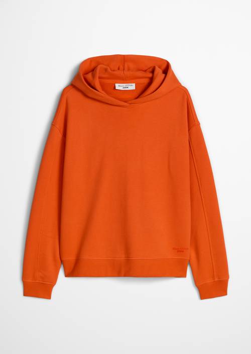 Hoodie met capuchon, regular fit Vivid Orange in vrijstaande weergave zonder model