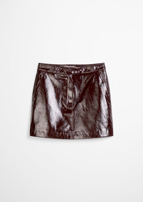 Glossy Leather Skirt, Regular Fit — Rhubarb Jam