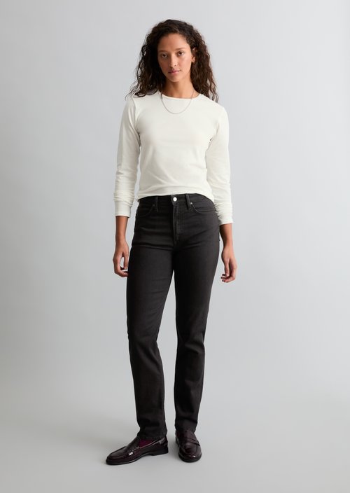 Olina Straight-Leg Jeans — Black