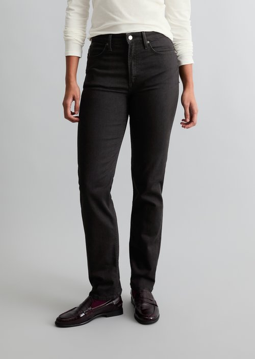 Olina Straight-Leg Jeans — Black