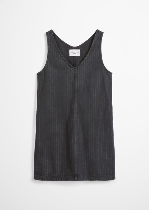 Loose-fitting pinstripe denim dress — Dark Grey