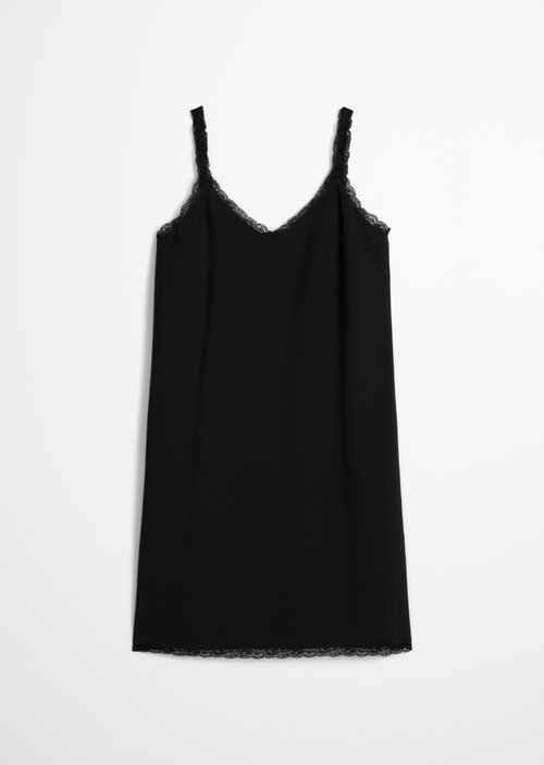 Straight-cut lingerie dress — Black