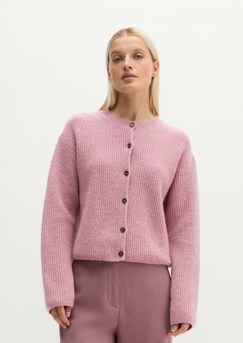 Regular-Fit Tweed Cardigan — Medium Purple