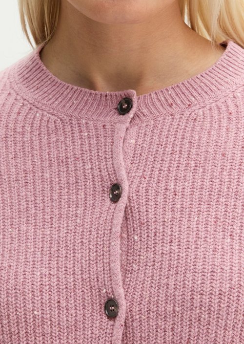 Regular-Fit Tweed Cardigan — Medium Purple