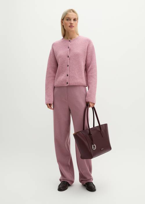 Regular-Fit Tweed Cardigan Medium Purple in front view