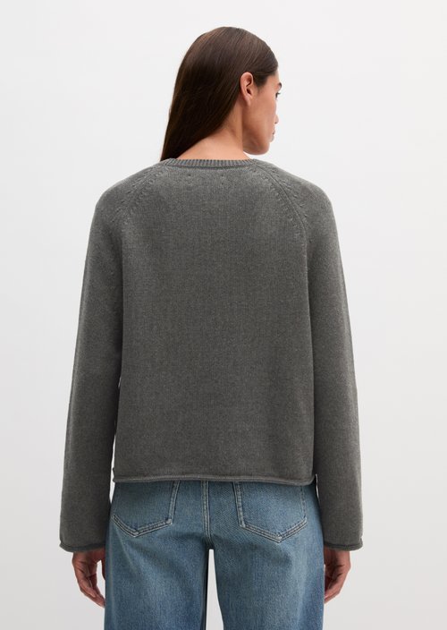 Regular Crew Neck Sweater — Middle Grey Melange