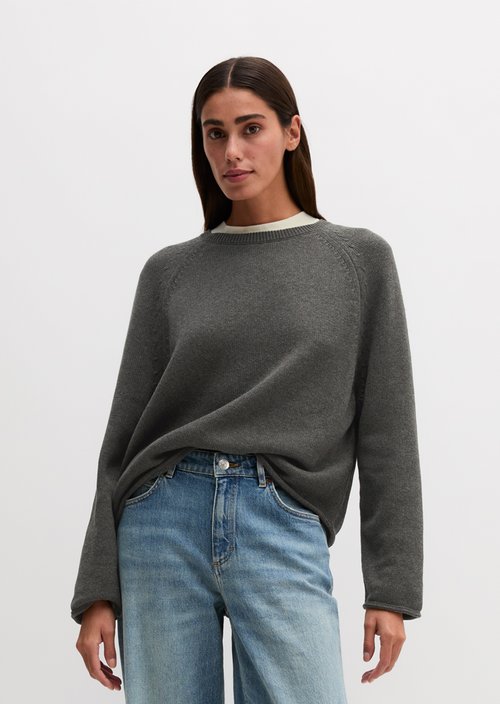 Regular Crew Neck Sweater — Middle Grey Melange