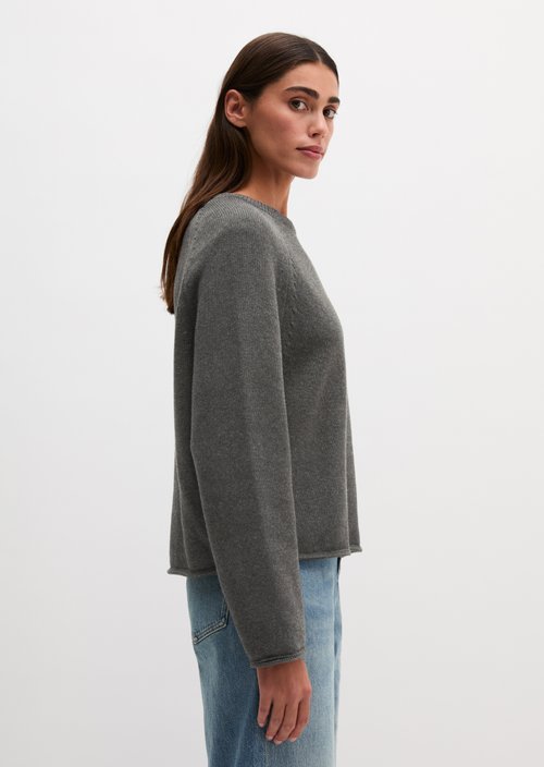 Regular Crew Neck Sweater — Middle Grey Melange