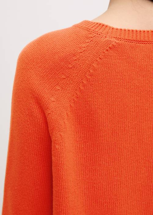 Pull à col rond, coupe classique Vivid Orange en vue détaillée