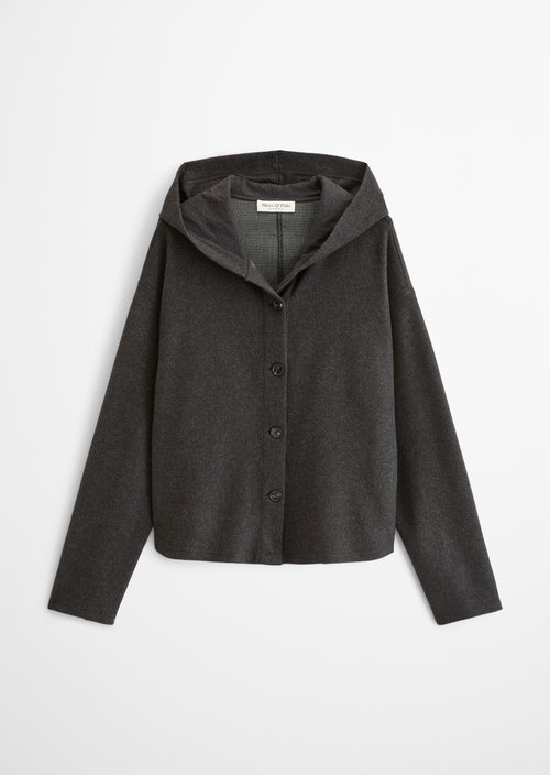 Relaxed-Fit Sweatshirt Jacket — Dark Graphite Melange