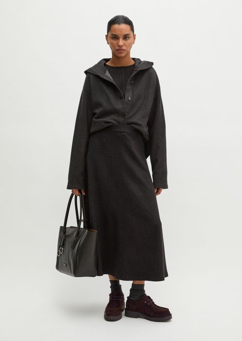 Relaxed-Fit Sweatshirt Jacket — Dark Graphite Melange