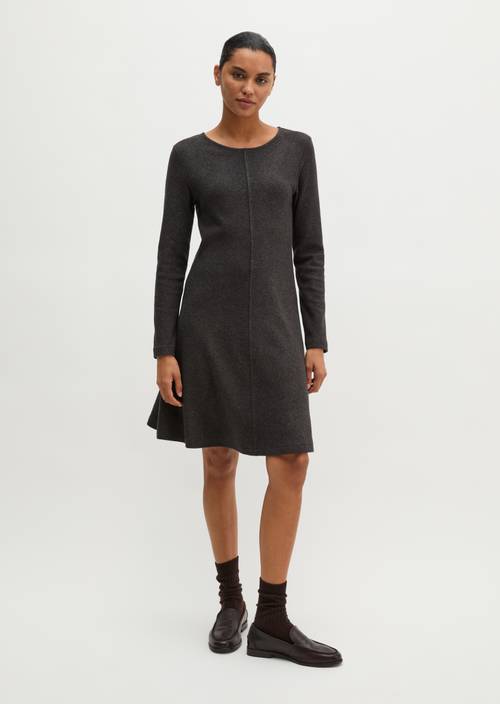 Jerseykleid flared Dark Graphite Melange in Frontalansicht