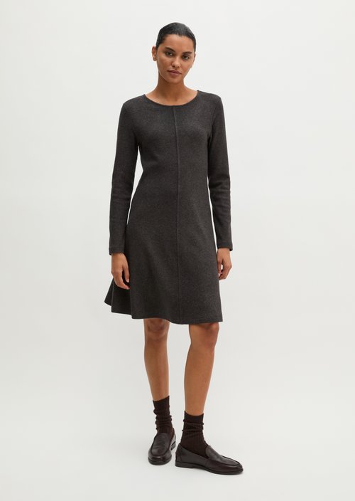 Flared jersey dress — Dark Graphite Melange