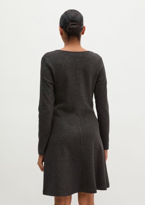 Flared jersey dress — Dark Graphite Melange