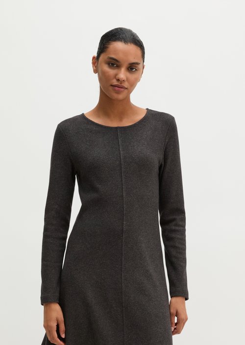 Flared jersey dress — Dark Graphite Melange