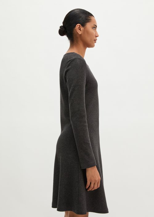 Flared jersey dress — Dark Graphite Melange