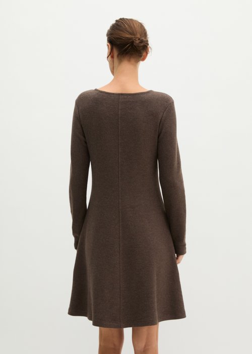 Flared jersey dress — Stone Brown Melange
