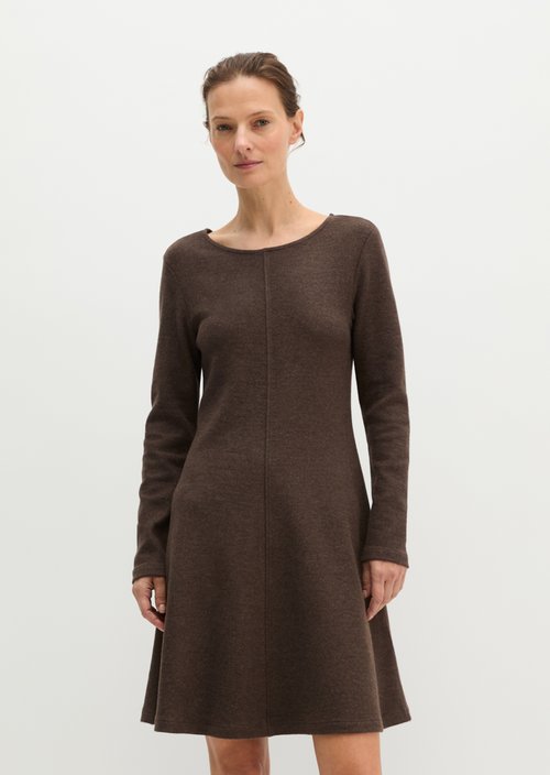 Flared jersey dress — Stone Brown Melange
