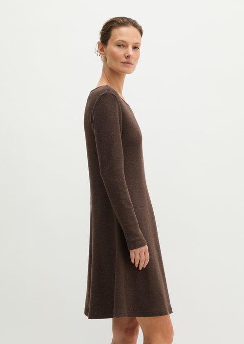 Flared jersey dress — Stone Brown Melange
