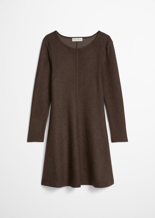 Flared jersey dress — Stone Brown Melange