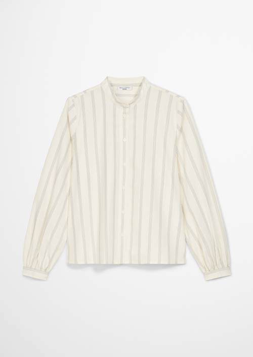 Streifenbluse A-Shape cropped Offwhite in freigestellter Ansicht ohne Model