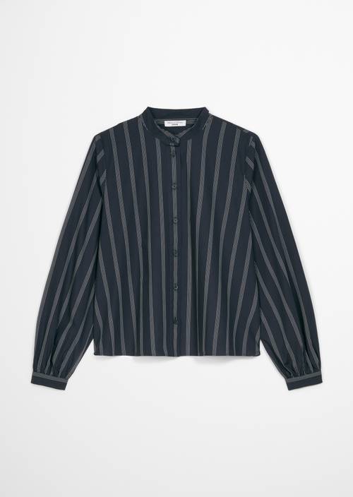 Camicetta a righe, modello A-Shape, corta Dark Blue in vista isolata senza modella