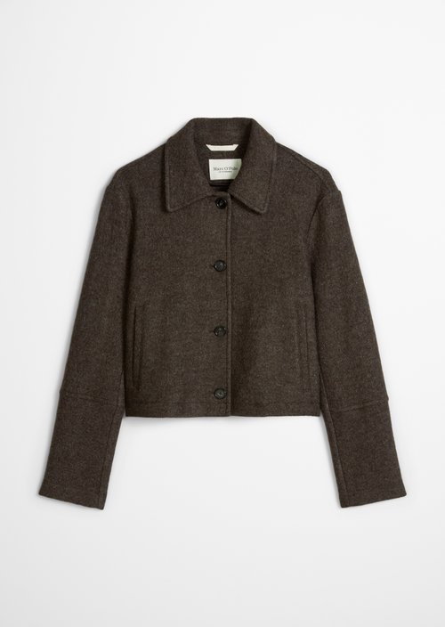 Regular-Fit Overshirt — Stone Brown Melange