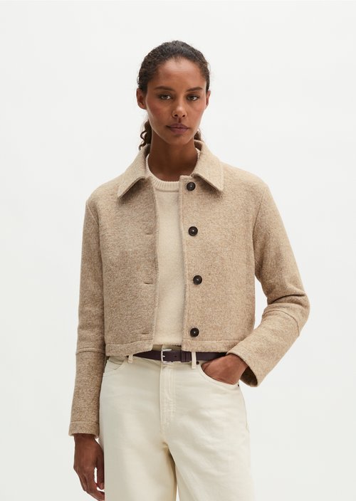 Regular-Fit Overshirt — Light Stone Melange