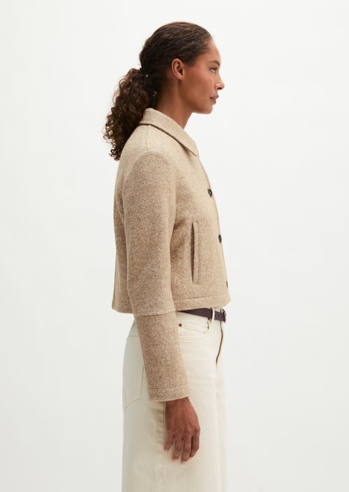 Regular-Fit Overshirt — Light Stone Melange