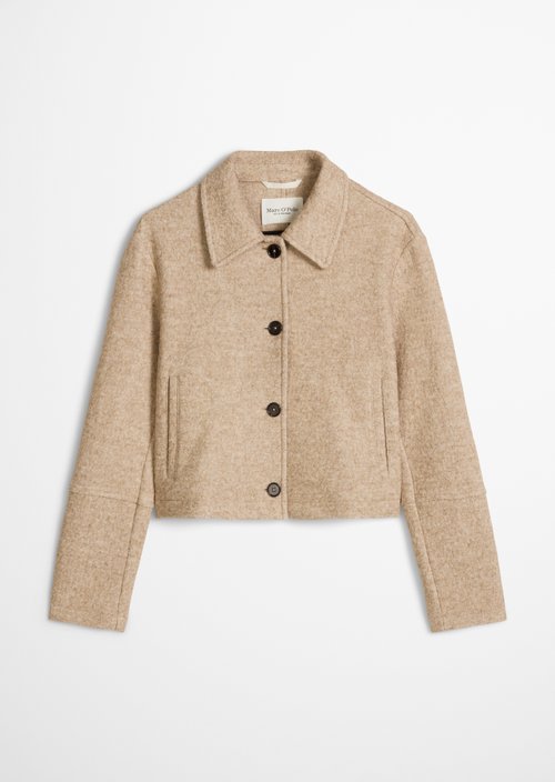 Regular-Fit Overshirt — Light Stone Melange