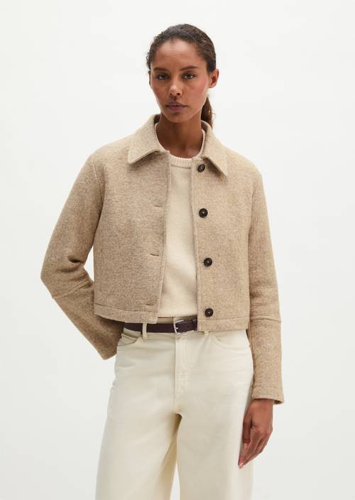 Overshirt regular Light Stone Melange in Frontalansicht
