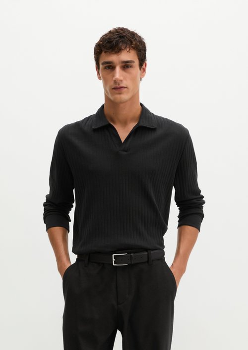 Regular-fit polo shirt — Black
