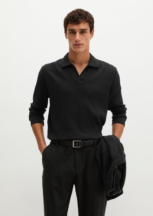 Regular-fit polo shirt — Black