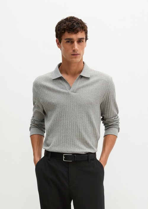Regular-fit polo shirt — Medium Brown Melange