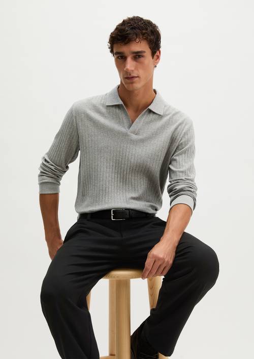 Polo coupe classique Medium Brown Melange en vue de face