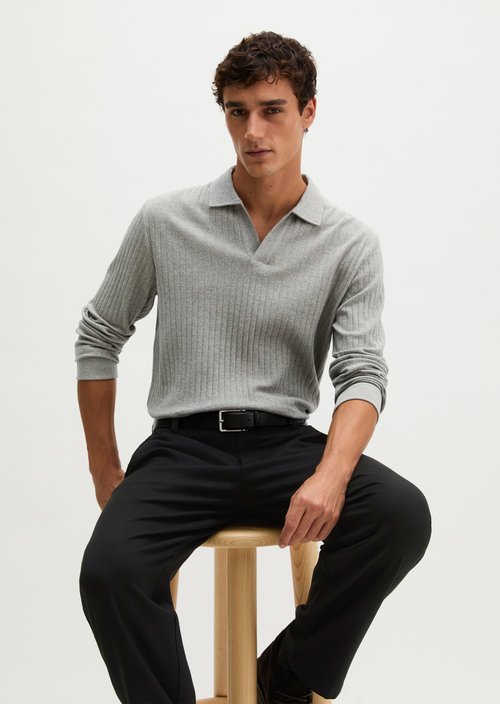 Regular-fit polo shirt — Medium Brown Melange
