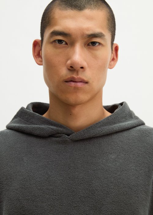 Terry Cloth Hoodie, Regular Fit — Broken Graphite