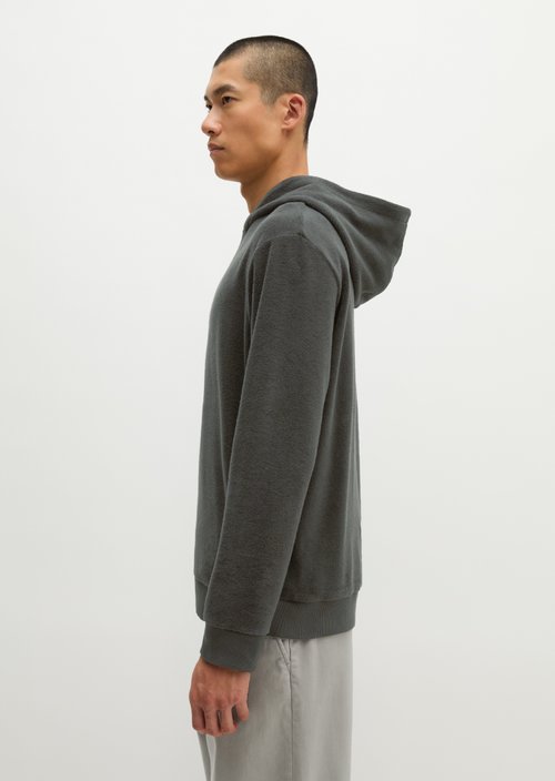 Terry Cloth Hoodie, Regular Fit — Broken Graphite