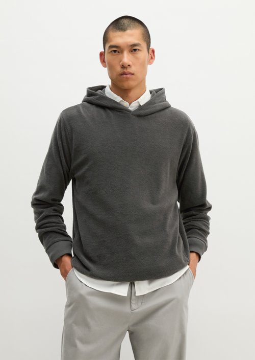 Terry Cloth Hoodie, Regular Fit — Broken Graphite