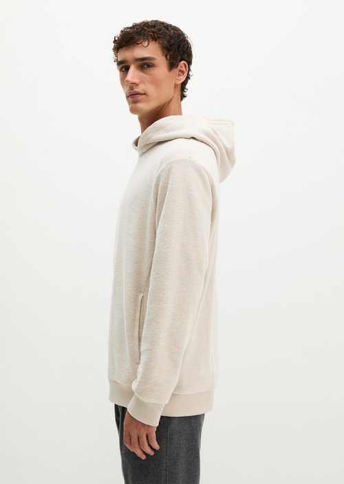 Terry Cloth Hoodie, Regular Fit — Linen Beige