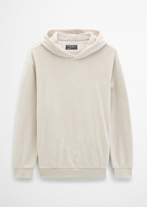 Terry Cloth Hoodie, Regular Fit — Linen Beige