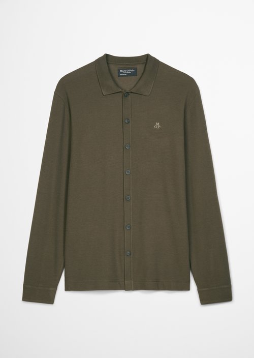 Regular-Fit Cardigan — Dusty Olive