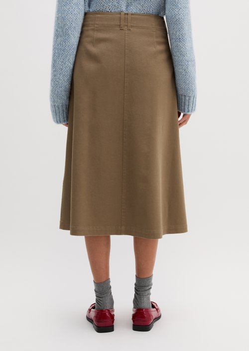 Flared Skirt, Regular Fit — Milky Brown