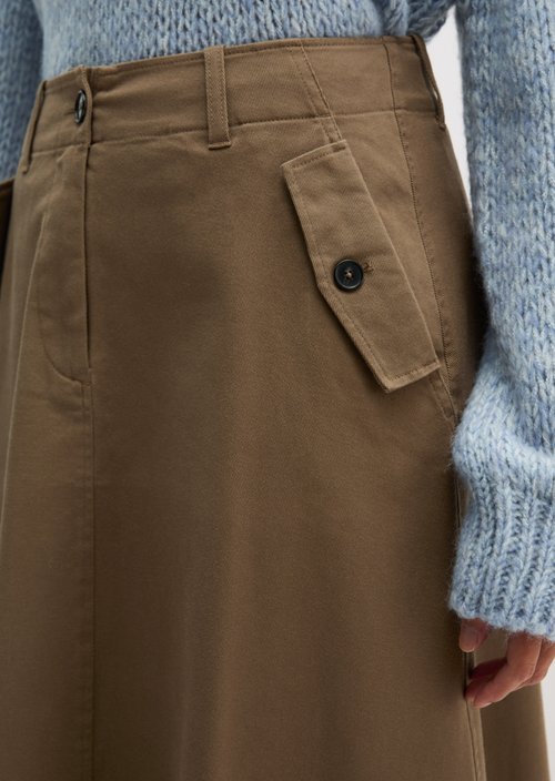 Flared Skirt, Regular Fit — Milky Brown