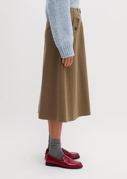 Flared Skirt, Regular Fit — Milky Brown