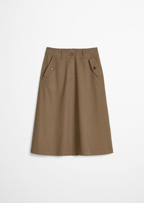 Flared Skirt, Regular Fit — Milky Brown